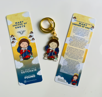 Mary Undoer of Knots keychain