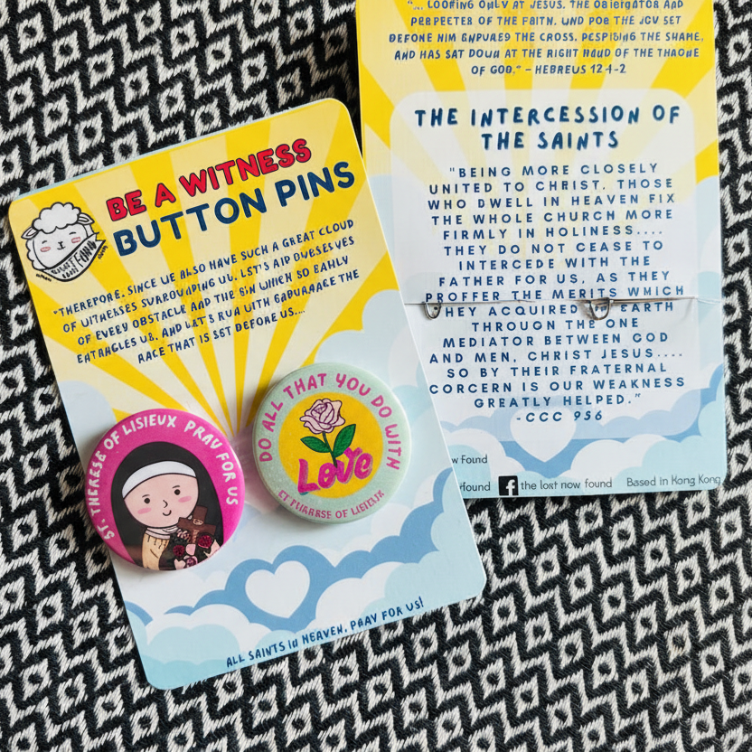 St. Therese of Lisieux Button Pins, 1 set (2 pcs)