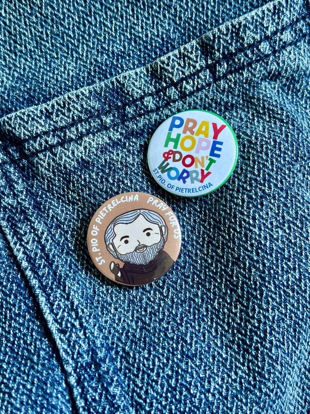 St Pio of Pietrelcina  Button Pins, 1 set (2 pcs)