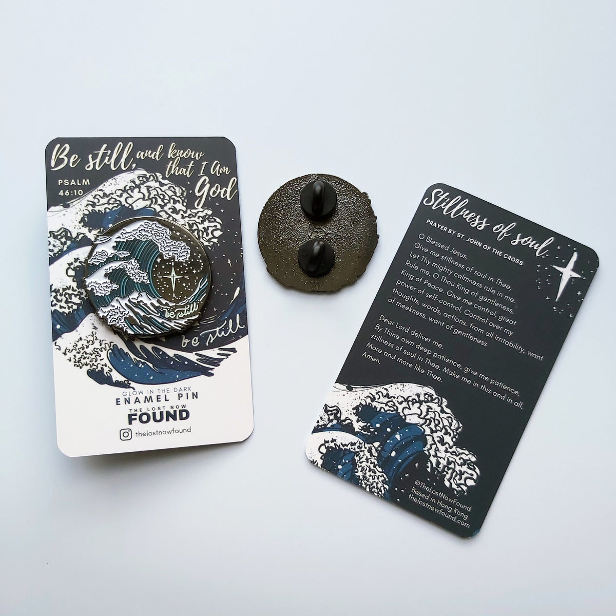 Be Still enamel pin *glow in the dark*