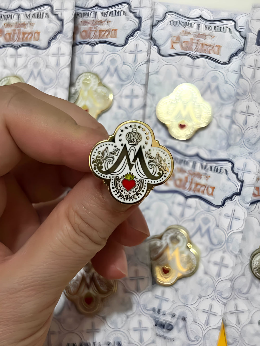 Auspice Maria Our Lady Of Fatima Pin
