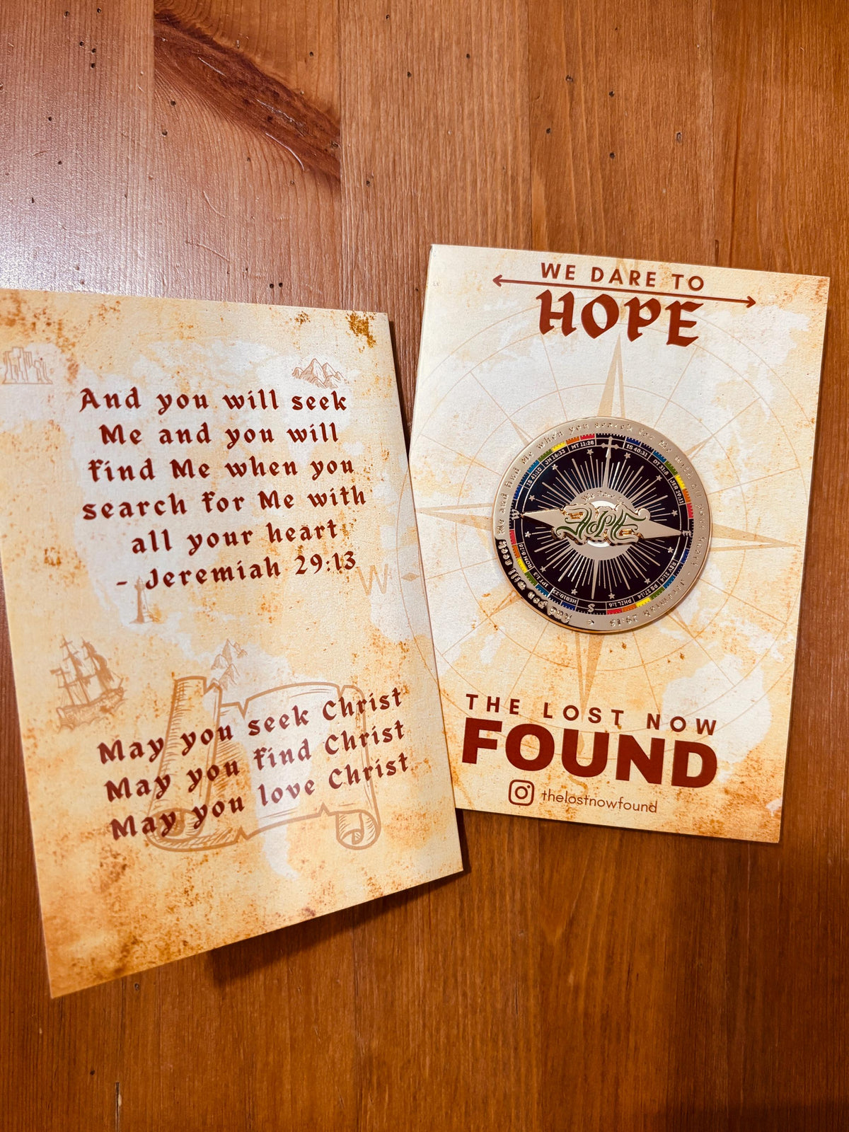 We Dare to Hope spinning compass pin