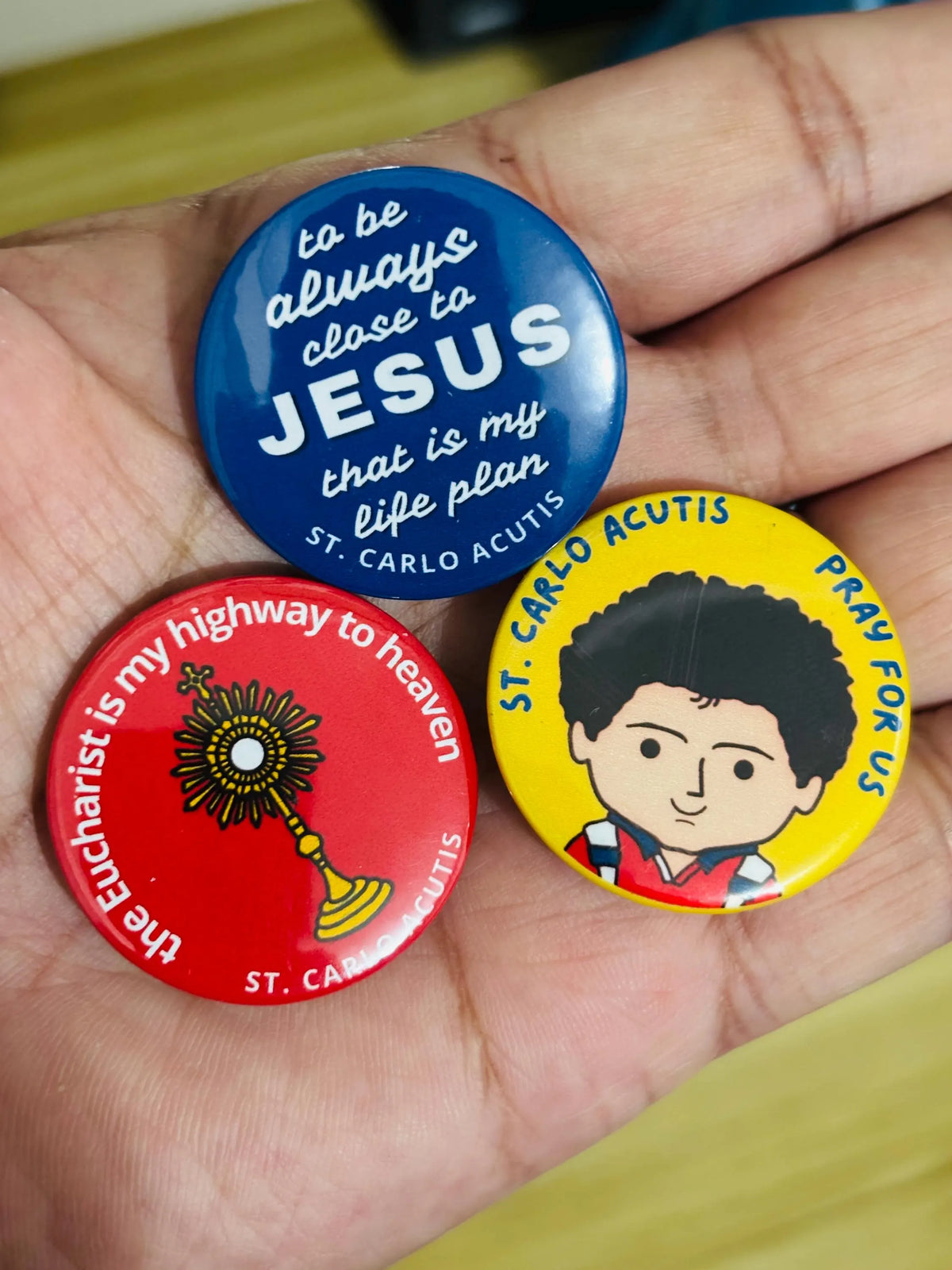 St. Carlo Acutis Button Pins, 1 set (2 pcs)
