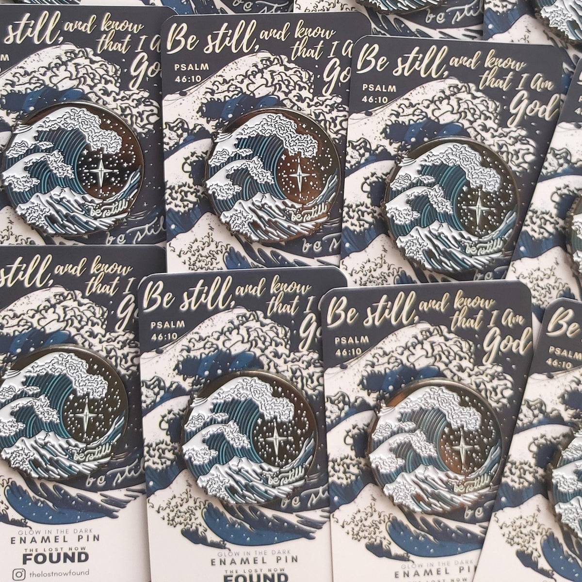 Be Still enamel pin *glow in the dark*