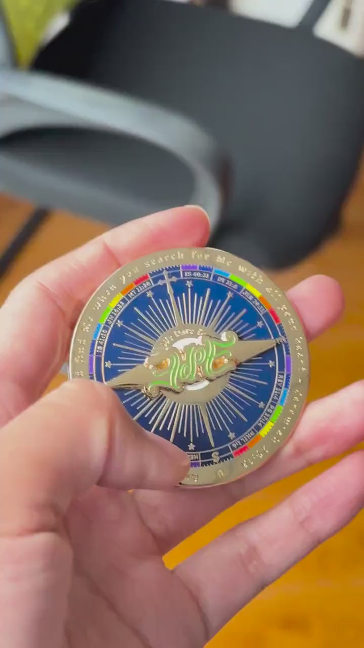 We Dare to Hope spinning compass pin